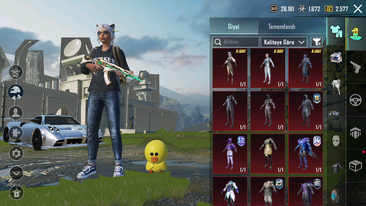 13 YÜKSELTİLEBİLİR SİLAH + 94 DESTANSI ÖĞE Pubg mobile hesabı Resmi